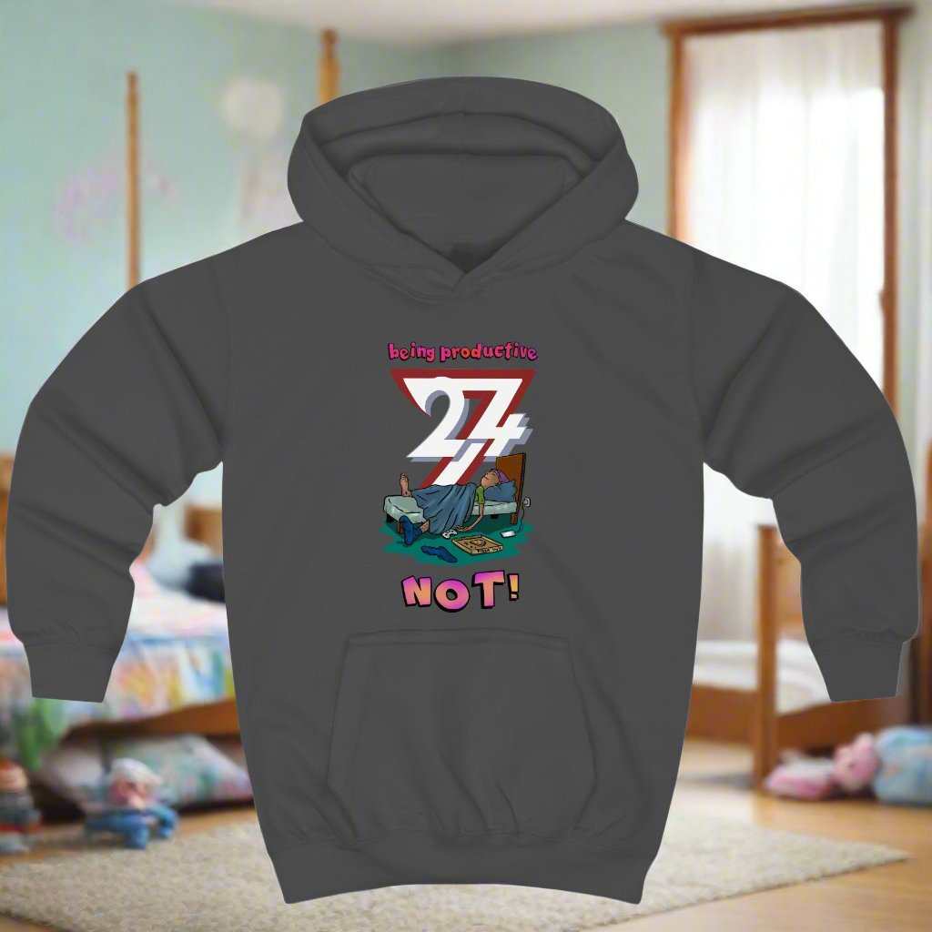Kids Clothing Unique Design Kids Hoodie Lazy Kid charcoal