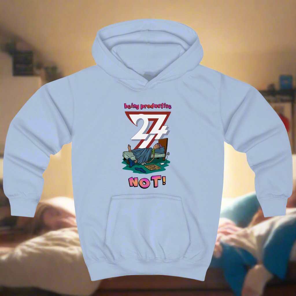 Kids Clothing Unique Design Kids Hoodie Lazy Kid light blue