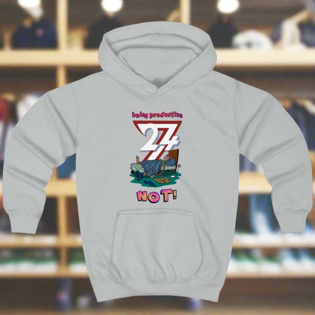 Kids Clothing Unique Design Kids Hoodie Lazy Kid light grey