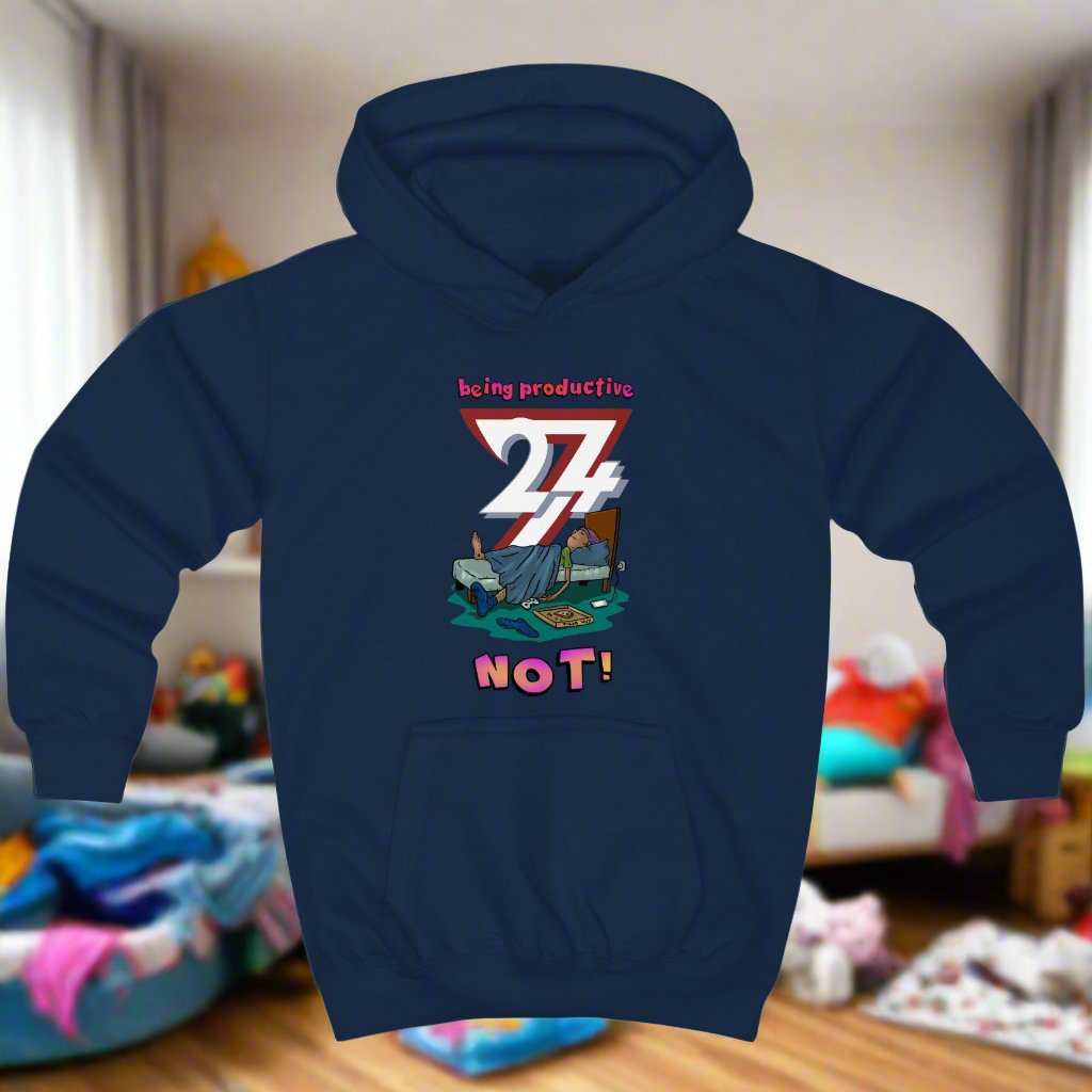 Kids Clothing Unique Design Kids Hoodie Lazy Kid navy