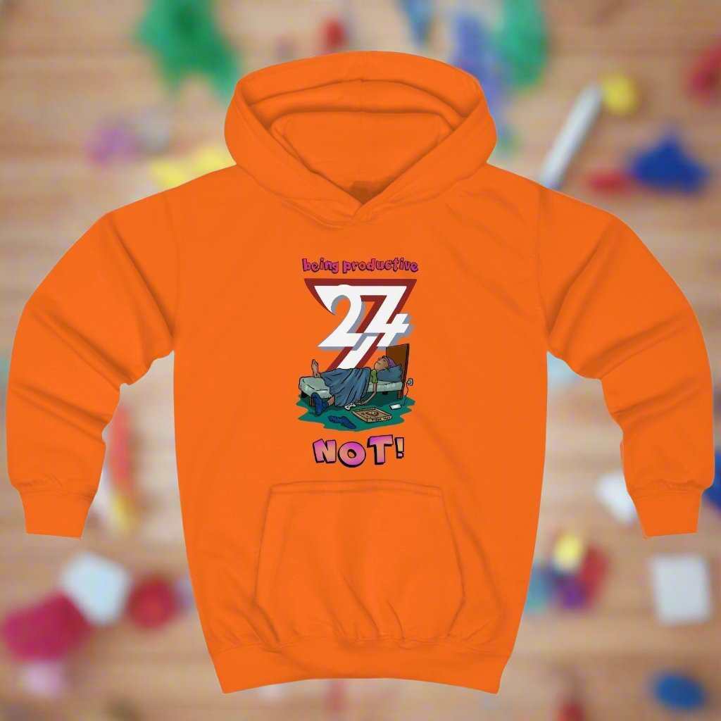 Kids Clothing Unique Design Kids Hoodie Lazy Kid orange