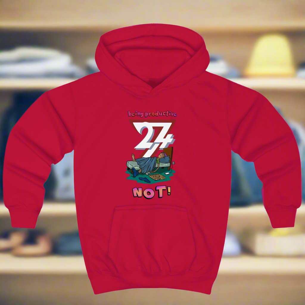 Kids Clothing Unique Design Kids Hoodie Lazy Kid red