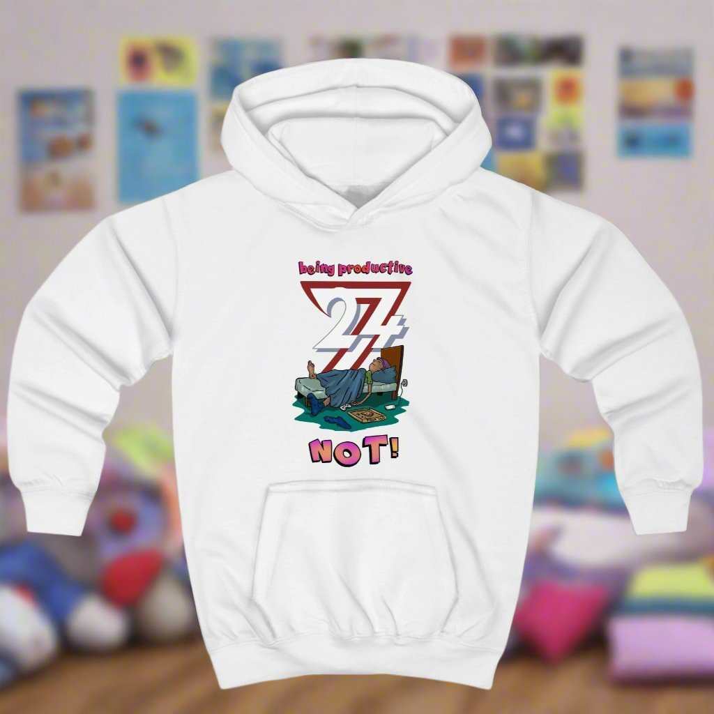 Kids Clothing Unique Design Kids Hoodie Lazy Kid white