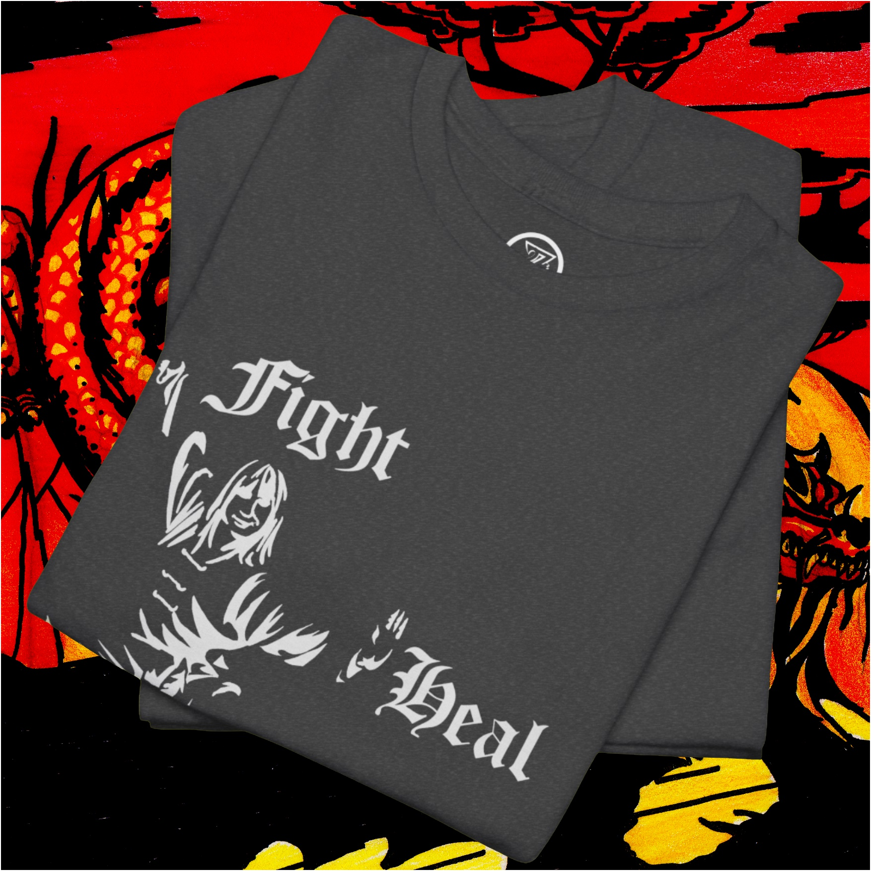 Kung Fu Shirt Martial Art t-shirt dark heather folded by 24/7 Unique Designs