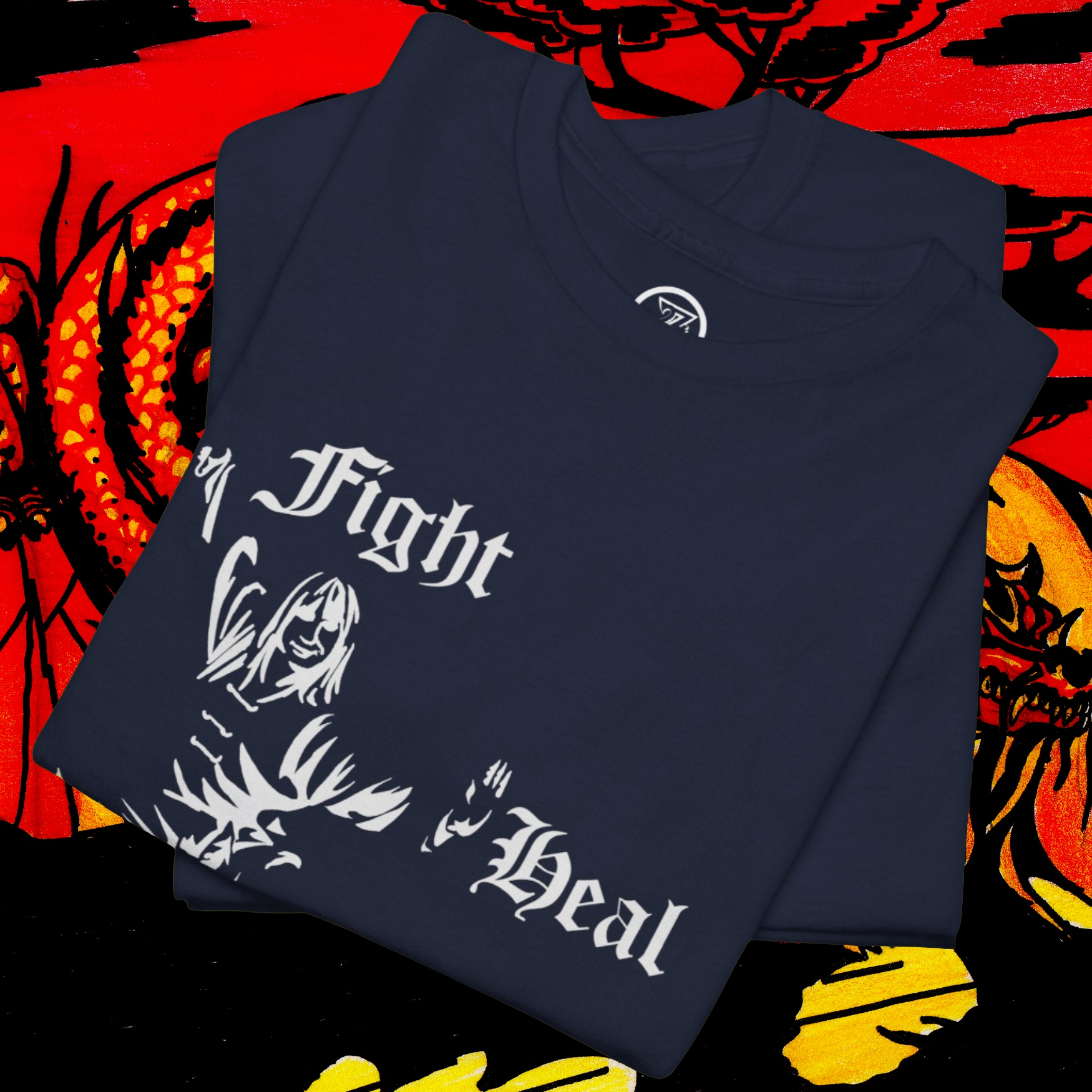 Kung Fu Shirt Martial Art t-shirt navy folded by 24/7 Unique Designs