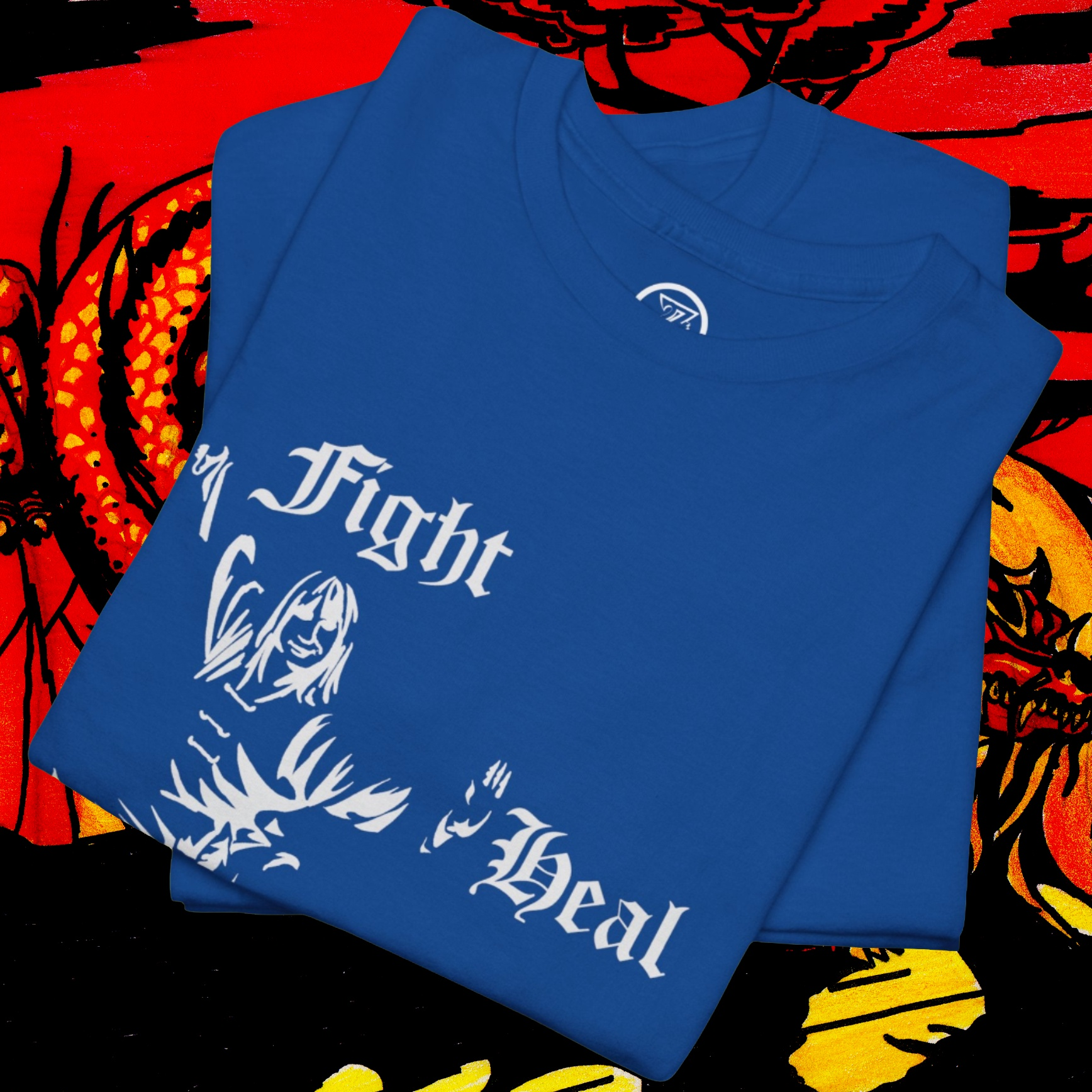 Kung Fu Shirt Martial Art t-shirt royal folded by 24/7 Unique Designs