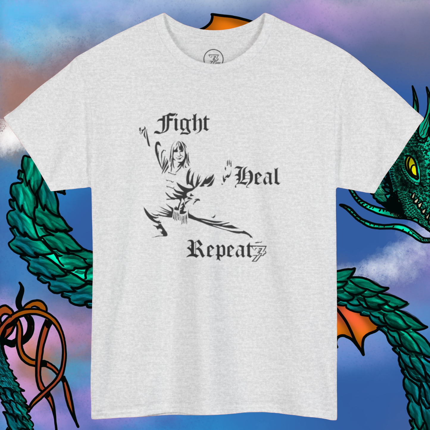 Kung Fu T-Shirt Martial Art tee ash