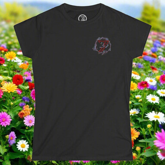 Ladies Floral t-shirt black