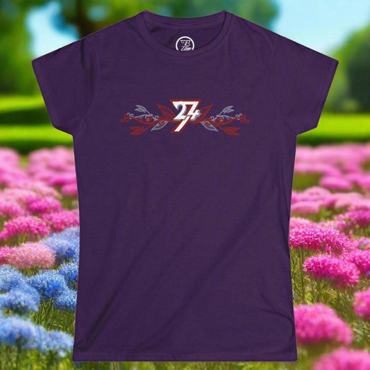 Ladies Floral t-shirt flower design purple