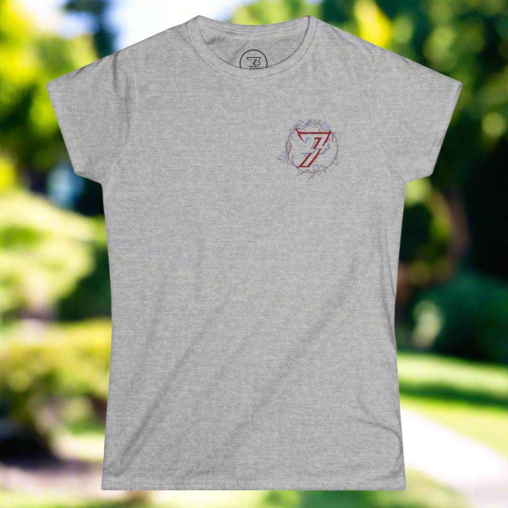 Ladies Floral t-shirt flower design top for women sports grey