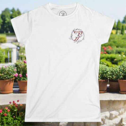 Ladies Floral t-shirt flower design top for women white