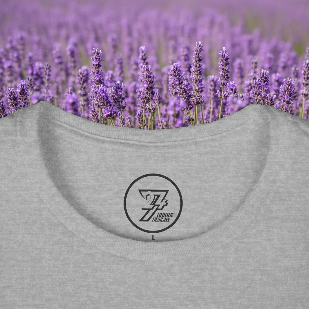 Ladies Floral t-shirt sports grey collar view