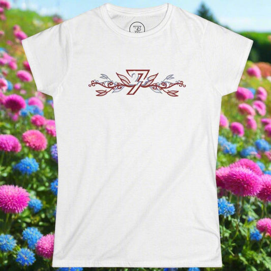 Ladies Floral t-shirt white front