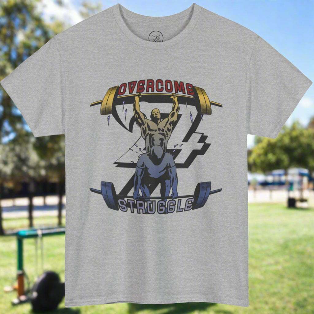 Motivational workout tee weight lifting gym t-shirt by 24/7 Unique Designs sport grey