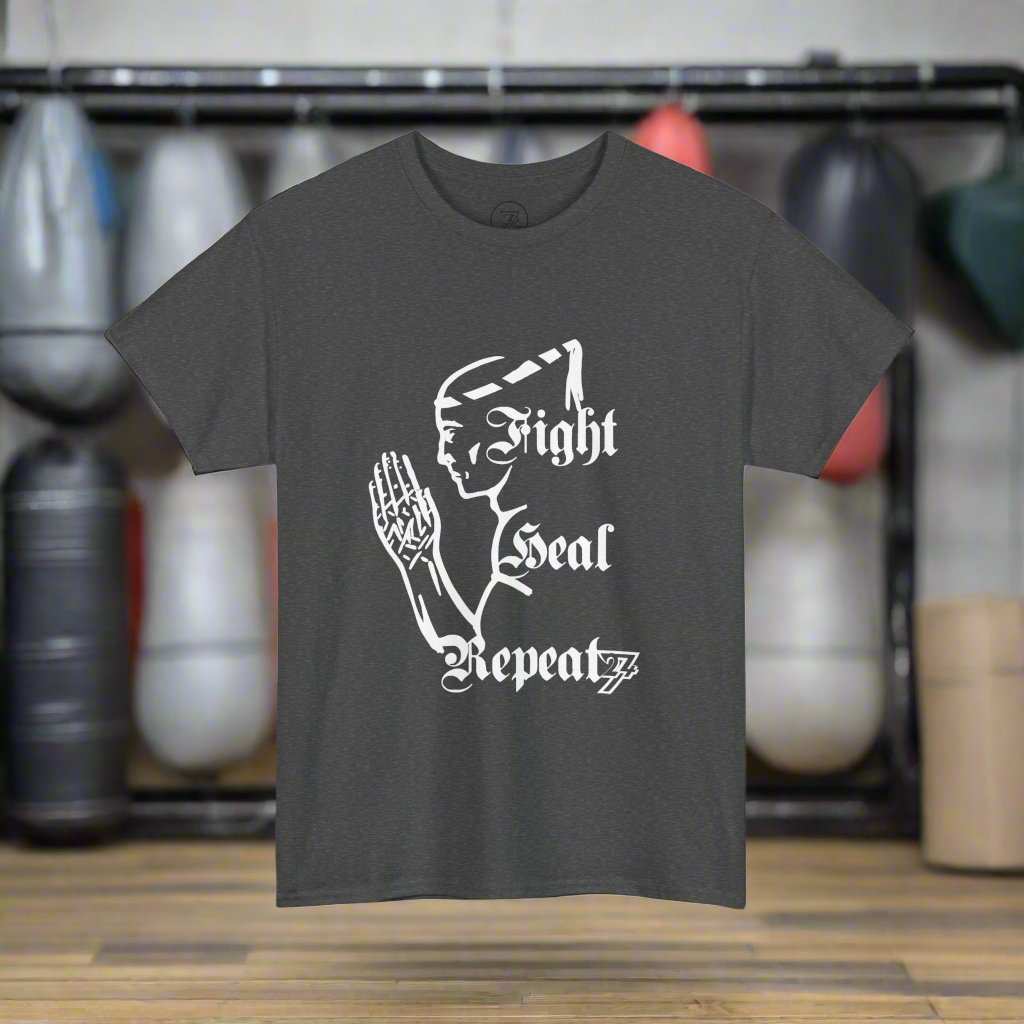 Muay Thai Tee combat T-Shirt Fighter tee thai boxing t-shirt heather grey