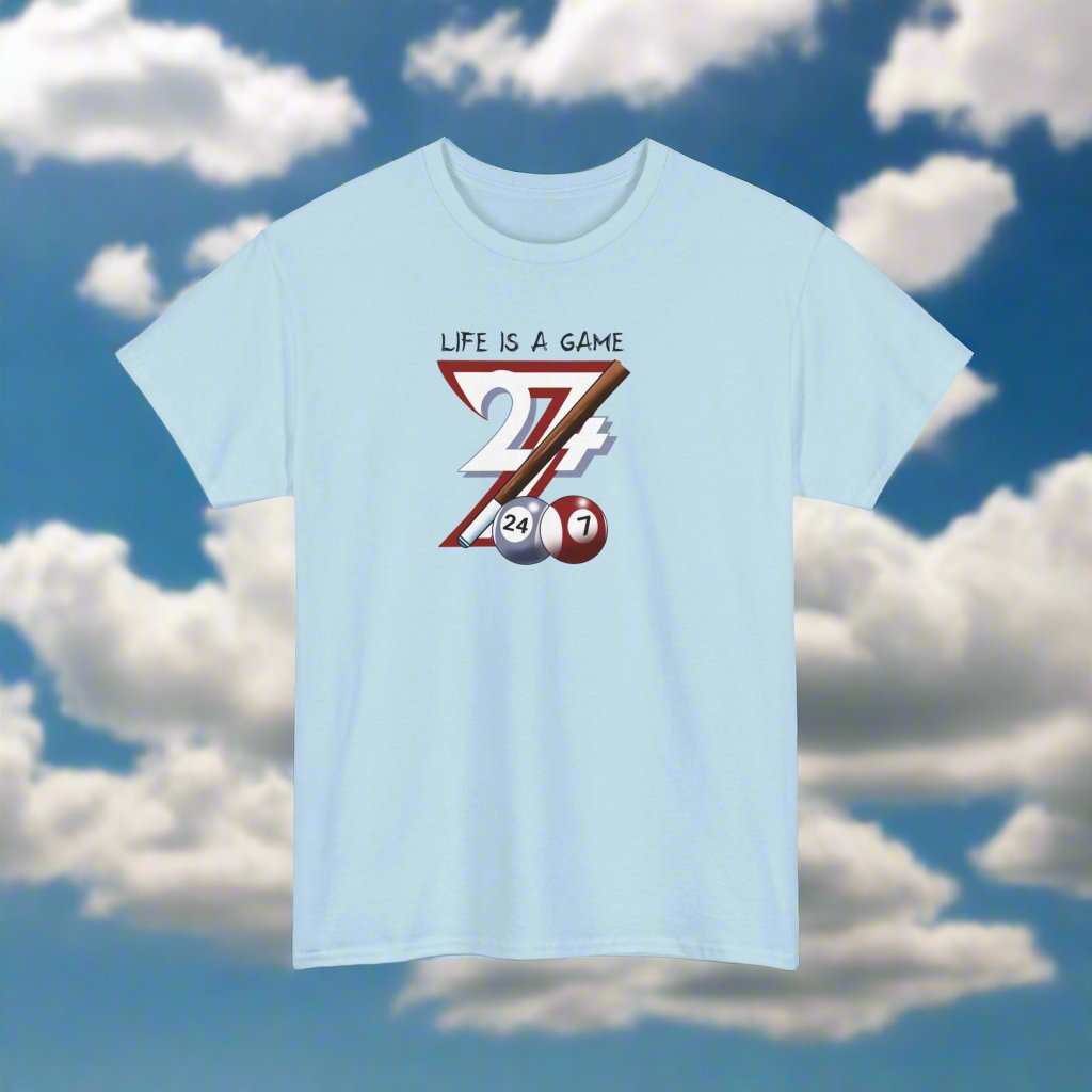 Pool T-shirt sport tee pool design on tee billiard t-shirt printed tee light blue