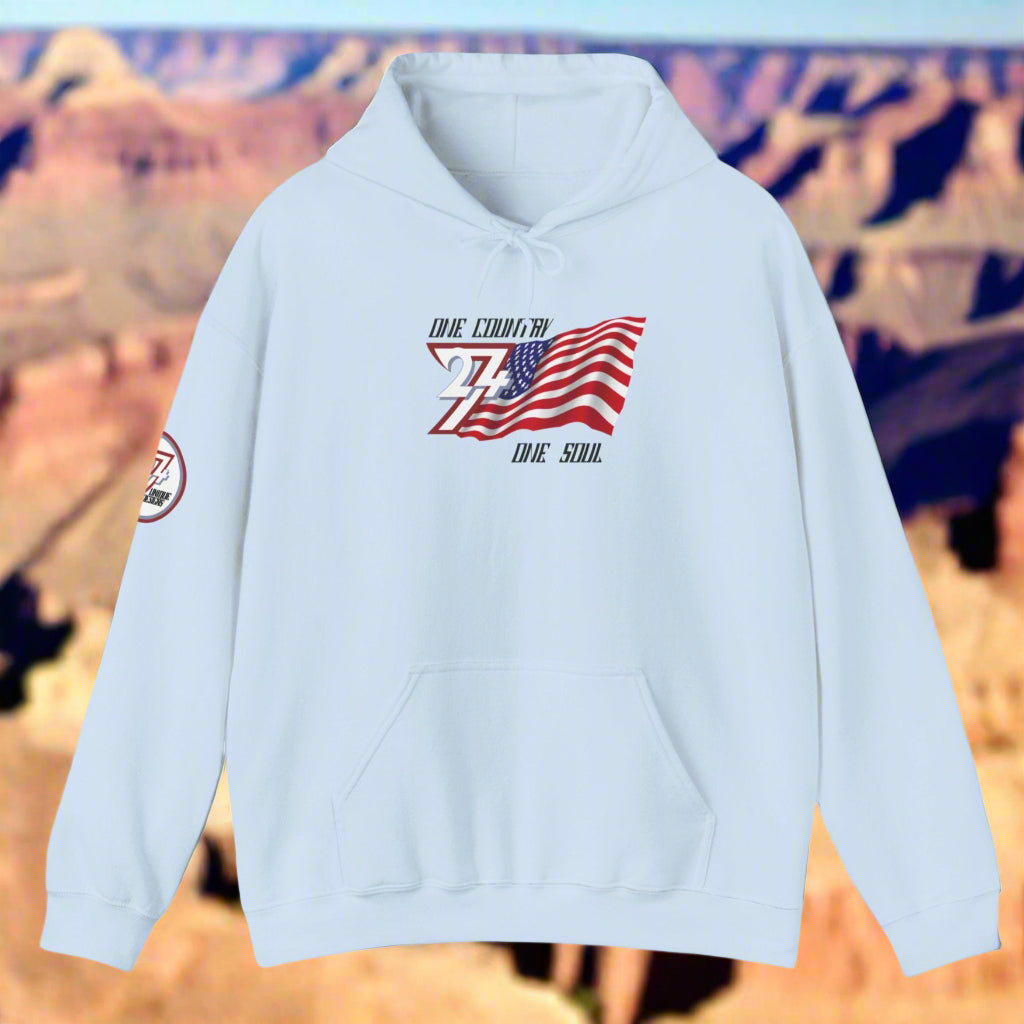 Premium USA Hoodie - American Pride Patriotic Apparel unique gift in light blue