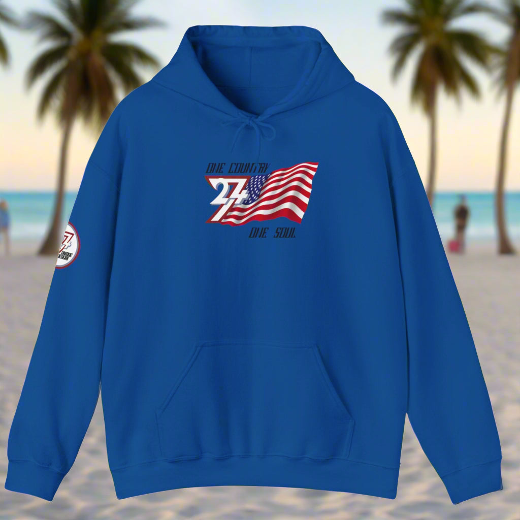 Premium USA Hoodie - American Pride Patriotic Apparel unique gift in royal blue