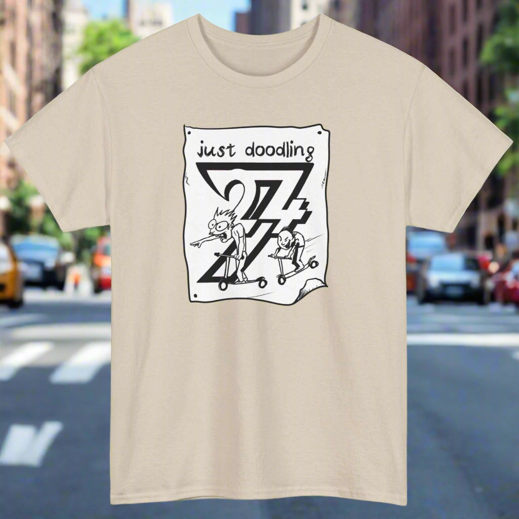 Scooter T-shirt Just Doodling Scooter Kids Tee by 24/7 Unique Designs sand