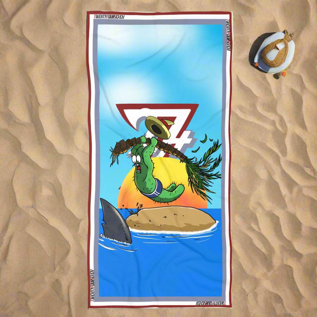 Shark Beach Towel - Cactus Holiday Vibe sandy beach