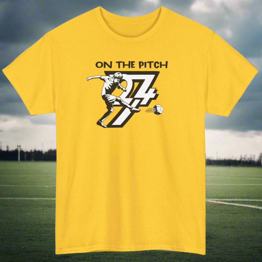 Soccer Player on shirt football player tee by 24/7 Unique Designs daisy