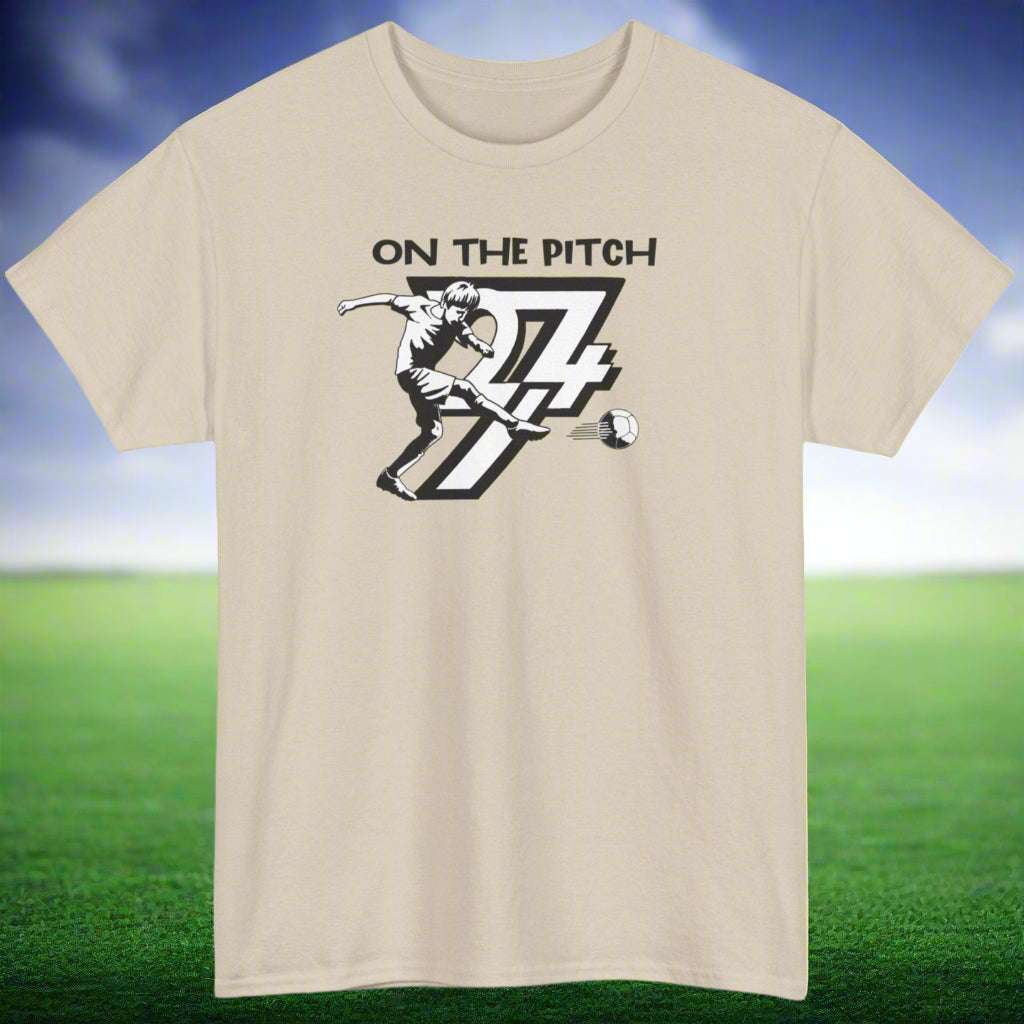 Soccer Player on shirt football player tee by 24/7 Unique Designs sand