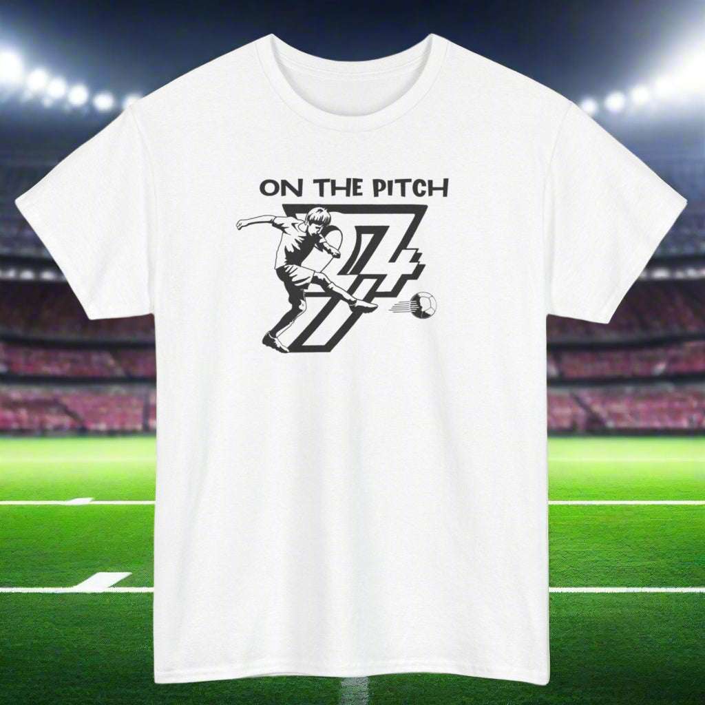 Soccer Player on shirt football player tee by 24/7 Unique Designs white