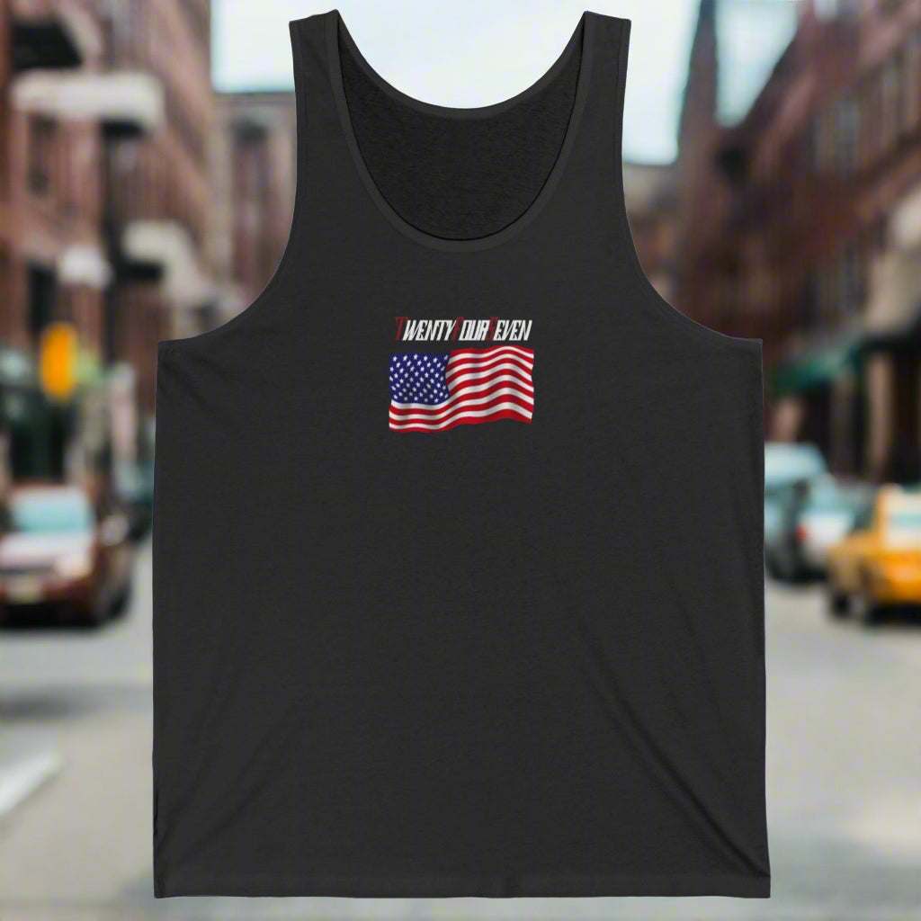 USA flag Jersey Tank dark grey