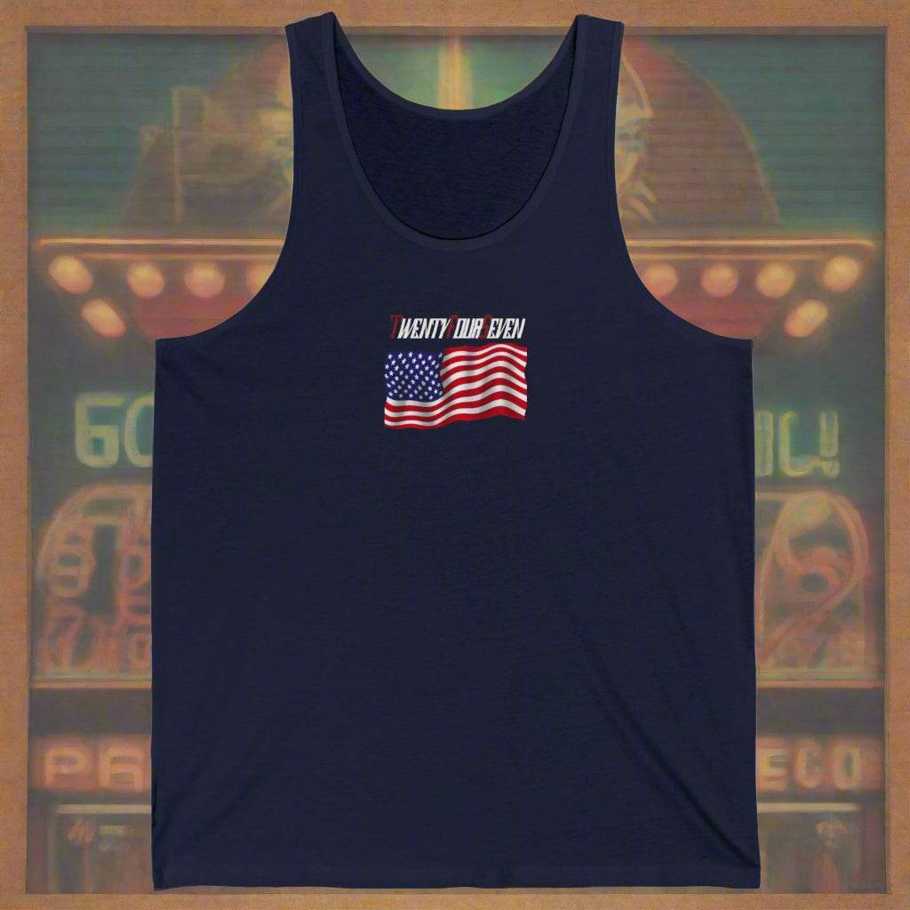 USA flag Jersey Tank navy