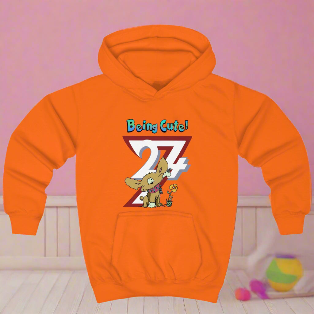 Unique Design Kids Hoodie Cute Doggy orange