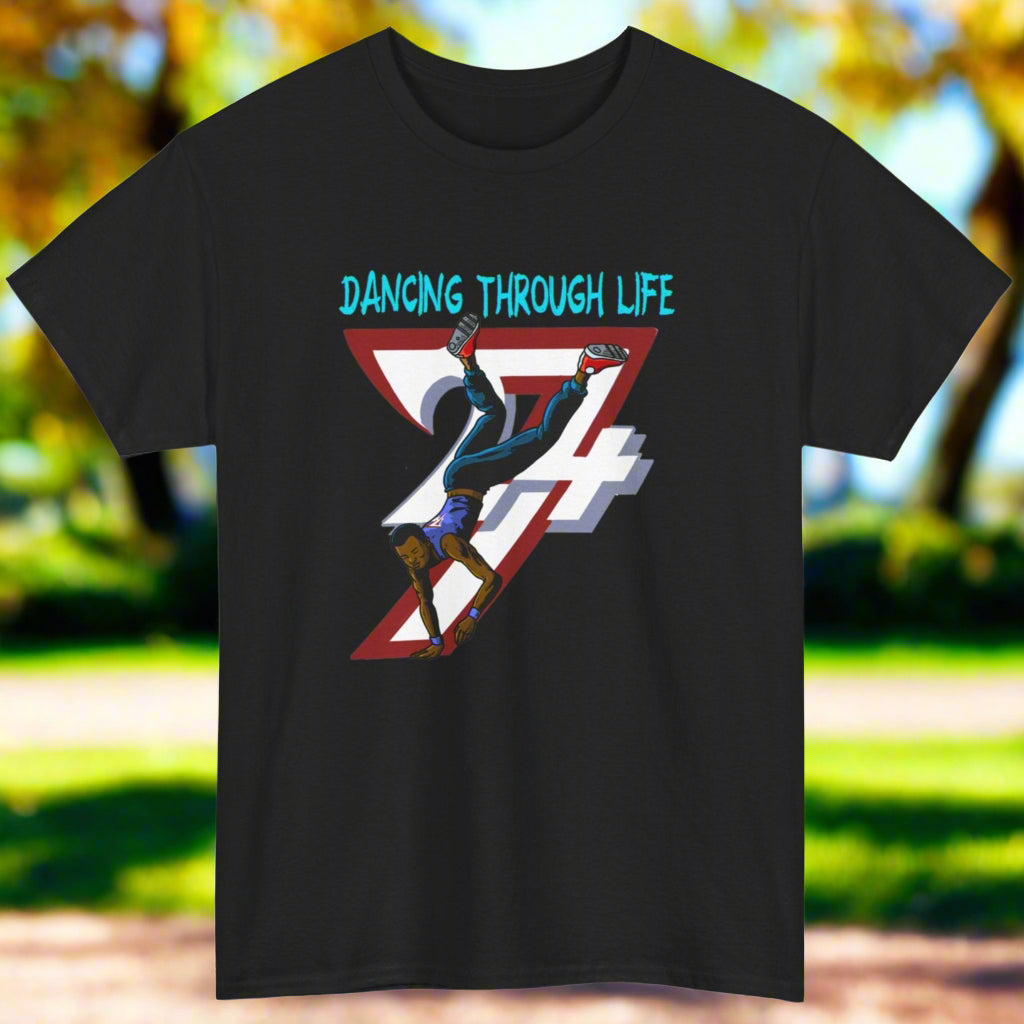 Unique Design Street Dance Guy Sport Printed T-shirt black