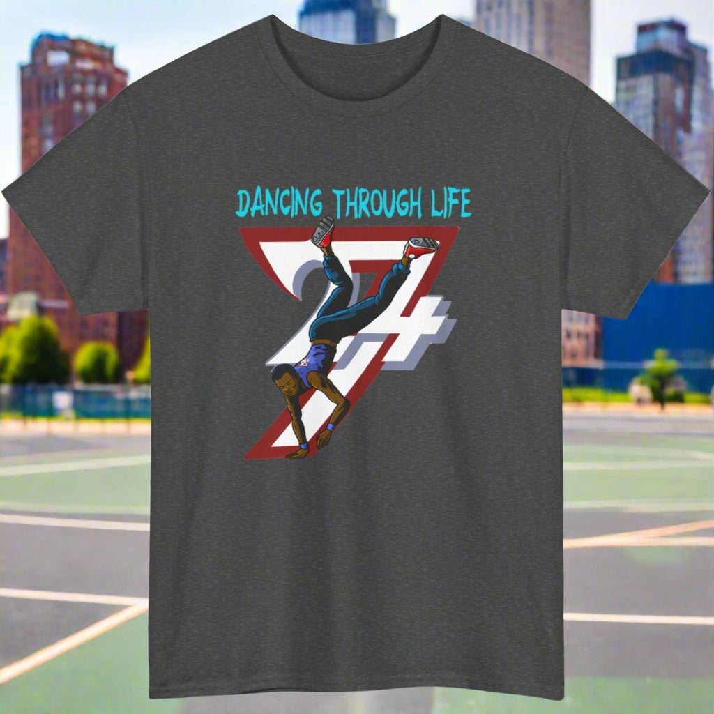 Unique Design Street Dance Guy Sport Printed T-shirt dark heather