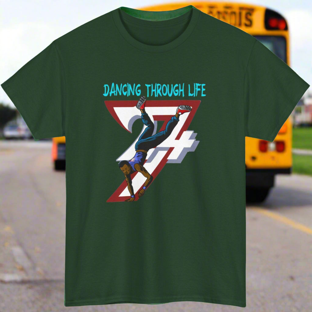 Unique Design Street Dance Guy Sport Printed T-shirt forest green