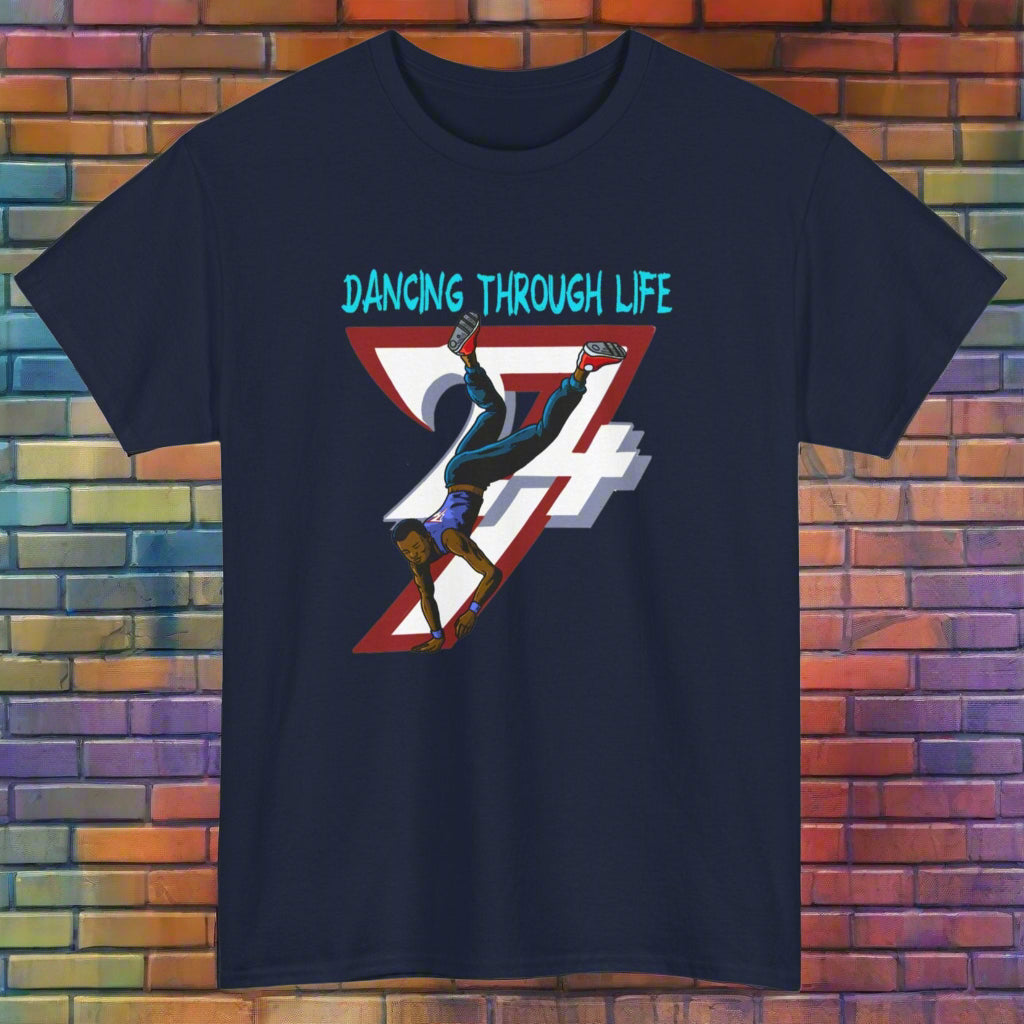 Unique Design Street Dance Guy Sport Printed T-shirt navy