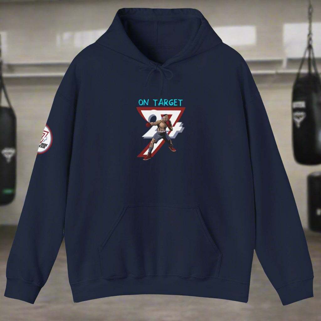 Unique Design boxing sport Hoodie navy