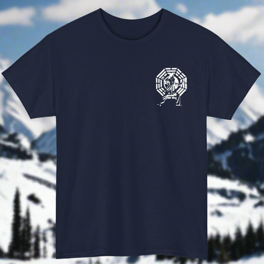 Unique Thai Chi design on navy t-shirt