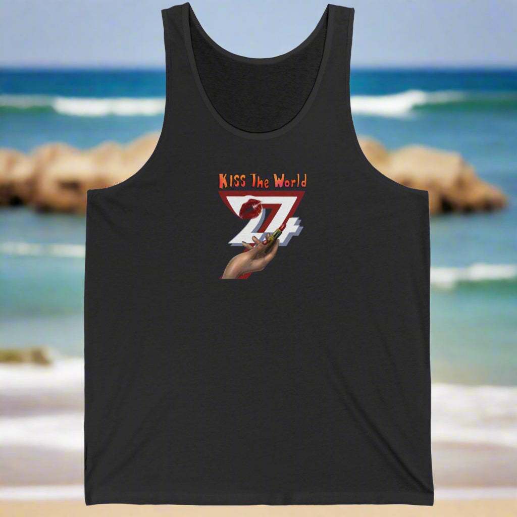 Unique design top for women Jersey Tank dark grey