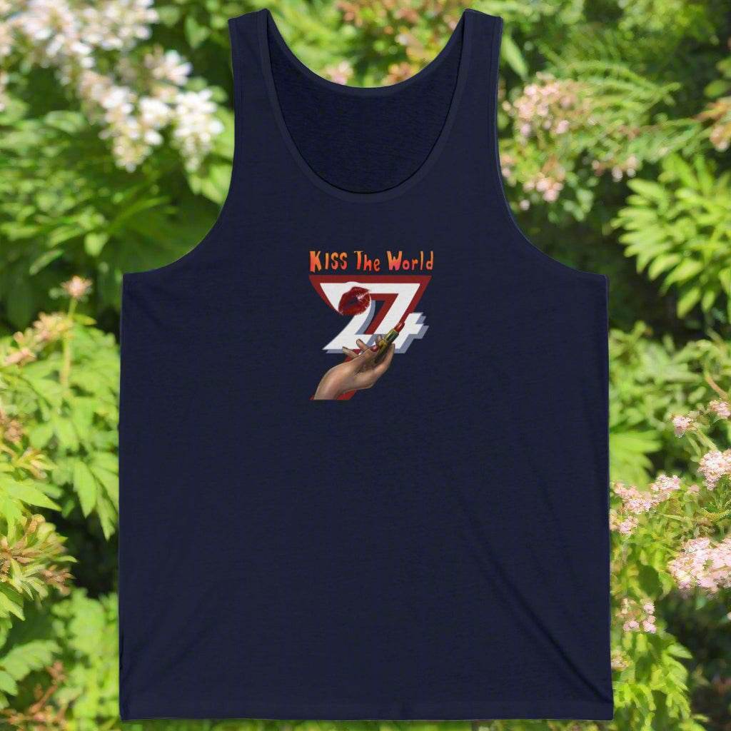 Unique design top for women Jersey Tank navy