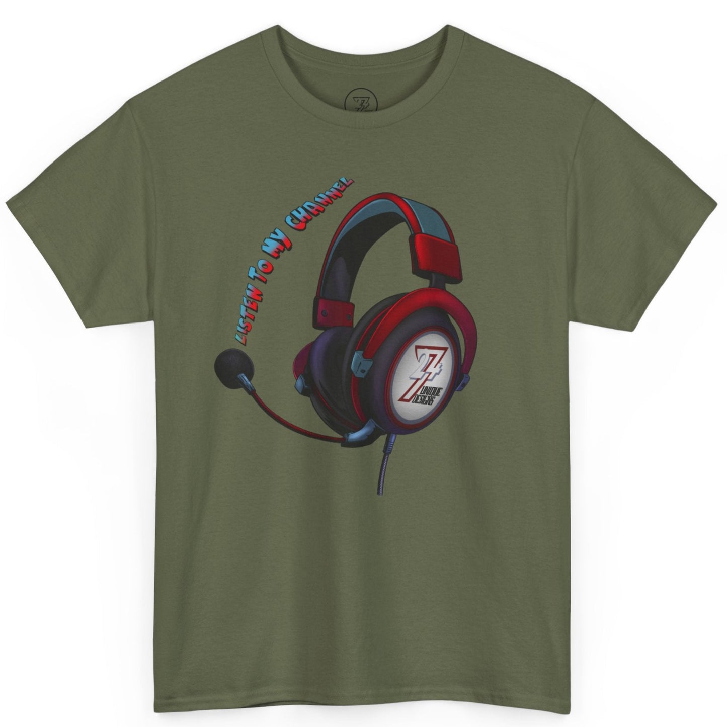 Unique headset printed on t-shirt