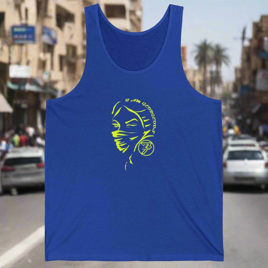 Unique tank top royal blue