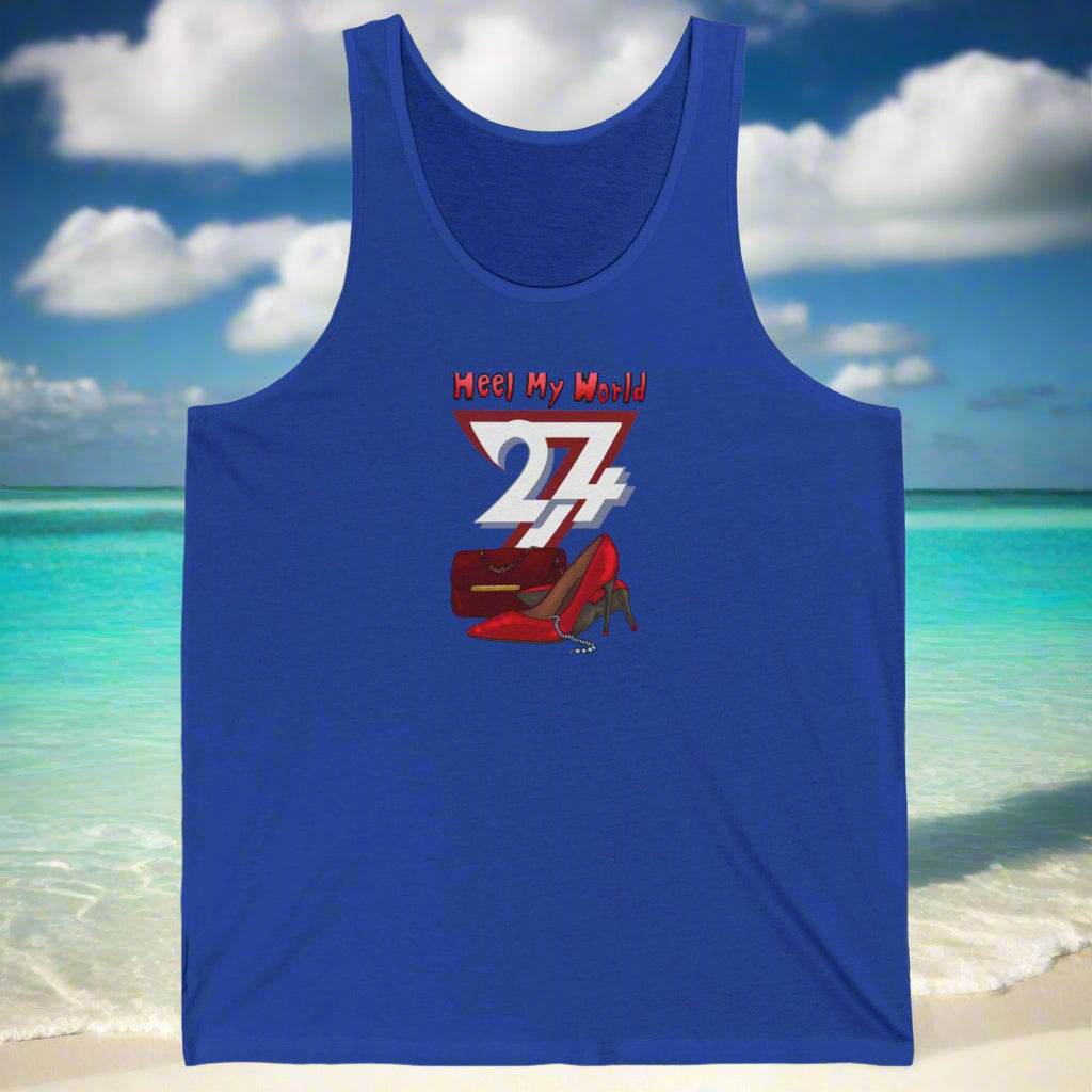 Unique tops for women jersey tank tropical blue