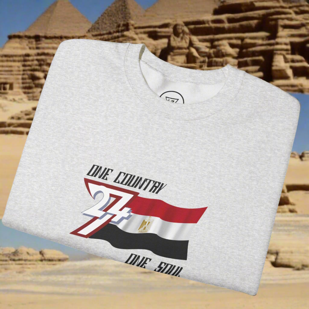 Unisex sweatshirt with Egypt flag illustration by 24/7 Unique Designs