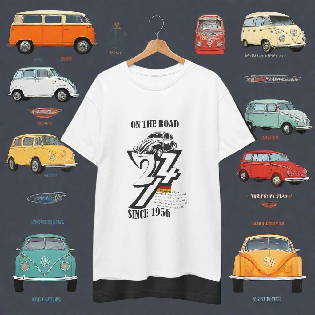 Vintage 1956 Volkswagen Tee Vintage Volkswagen T-shirt by 24/7 Unique Design white