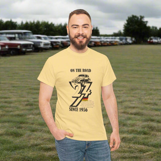 Vintage 1956 Volkswagen Tee Vintage Volkswagen T-shirt by 24/7 Unique Design yellow haze