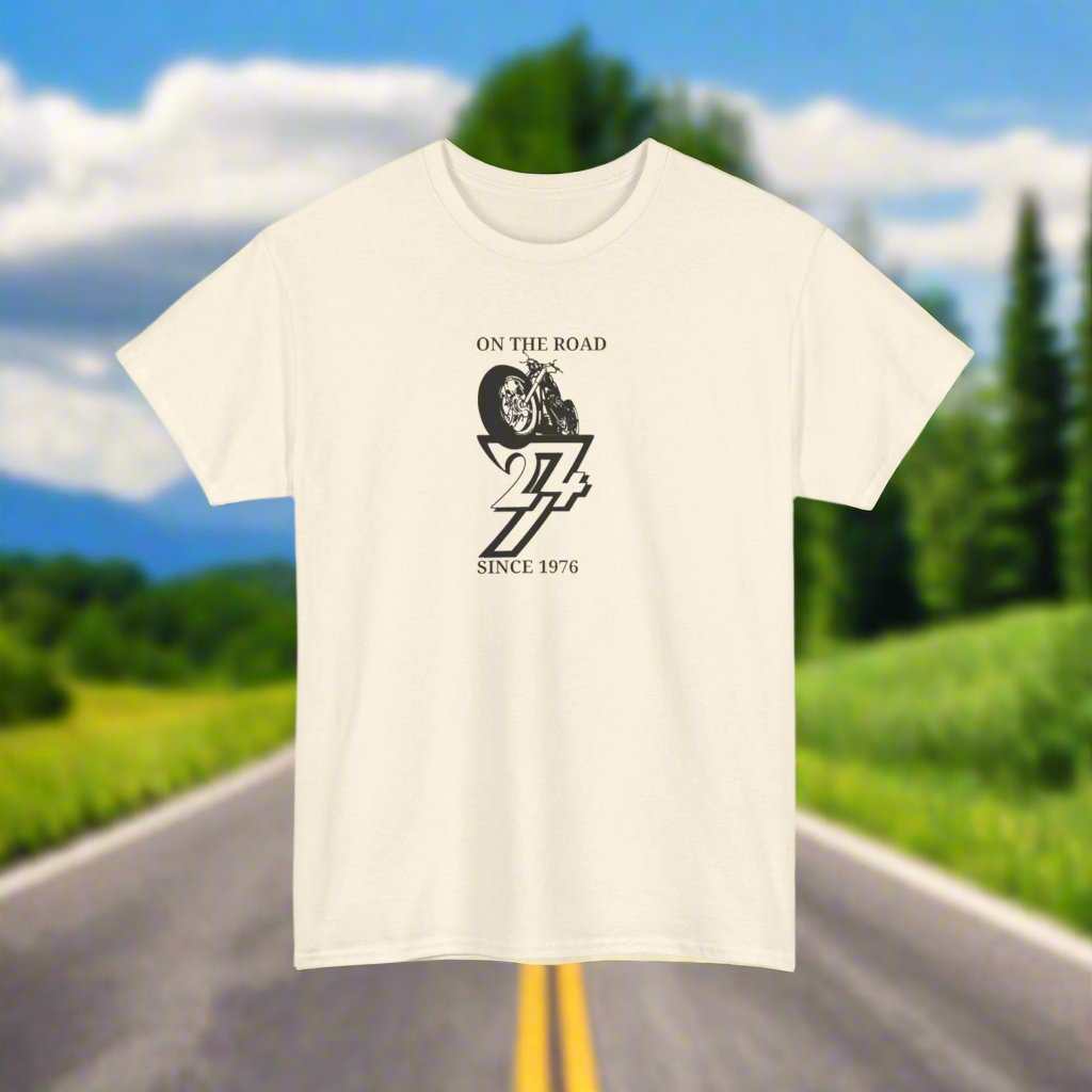 Vintage Bike on T-shirt bike tee motorbike t-shirt classic bike top natural