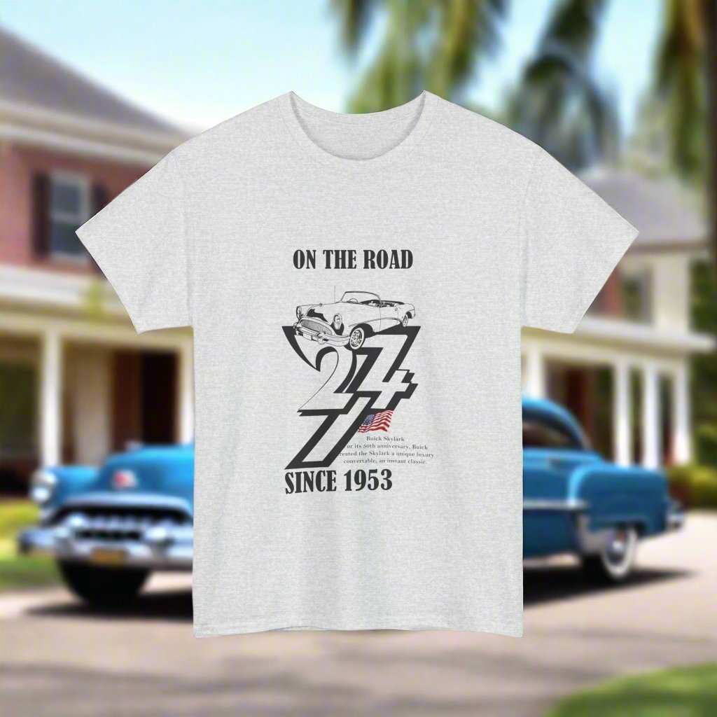 Vintage Car Tee 1953 Buick on t-shirt classic car tee ash