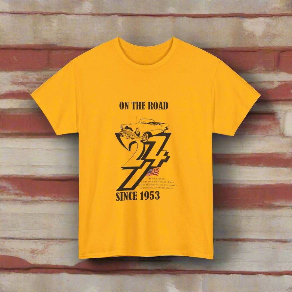Vintage Car Tee 1953 Buick on t-shirt classic car tee gold