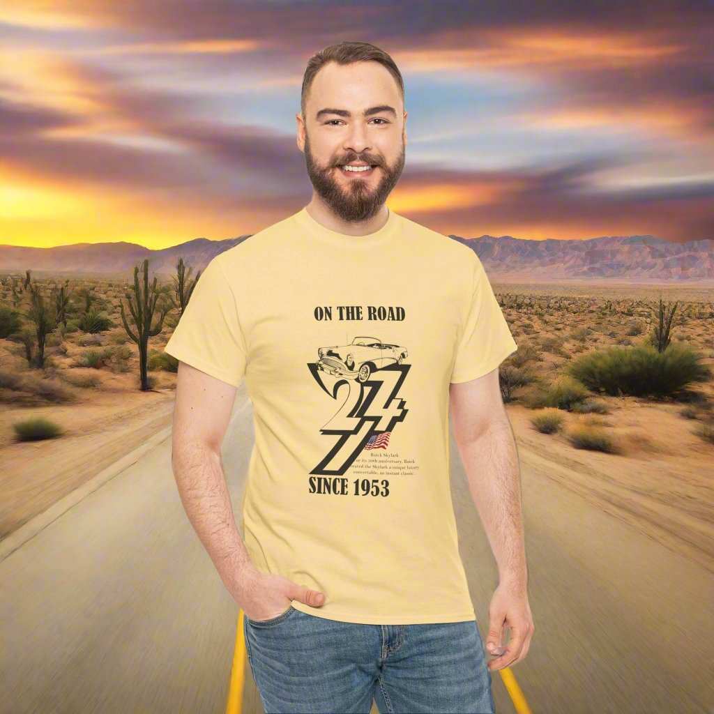 Vintage Car Tee 1953 Buick on t-shirt classic car tee yellow haze