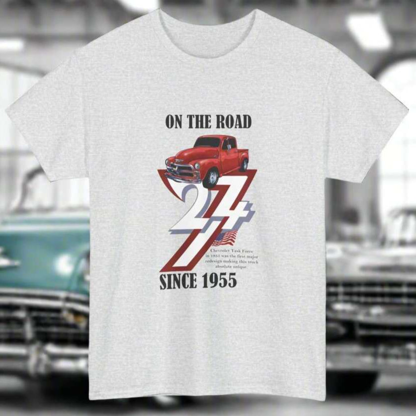 Vintage Chevy T-shirt 1955 Chevrolet Gift Shirt classic car Chevy tee ash