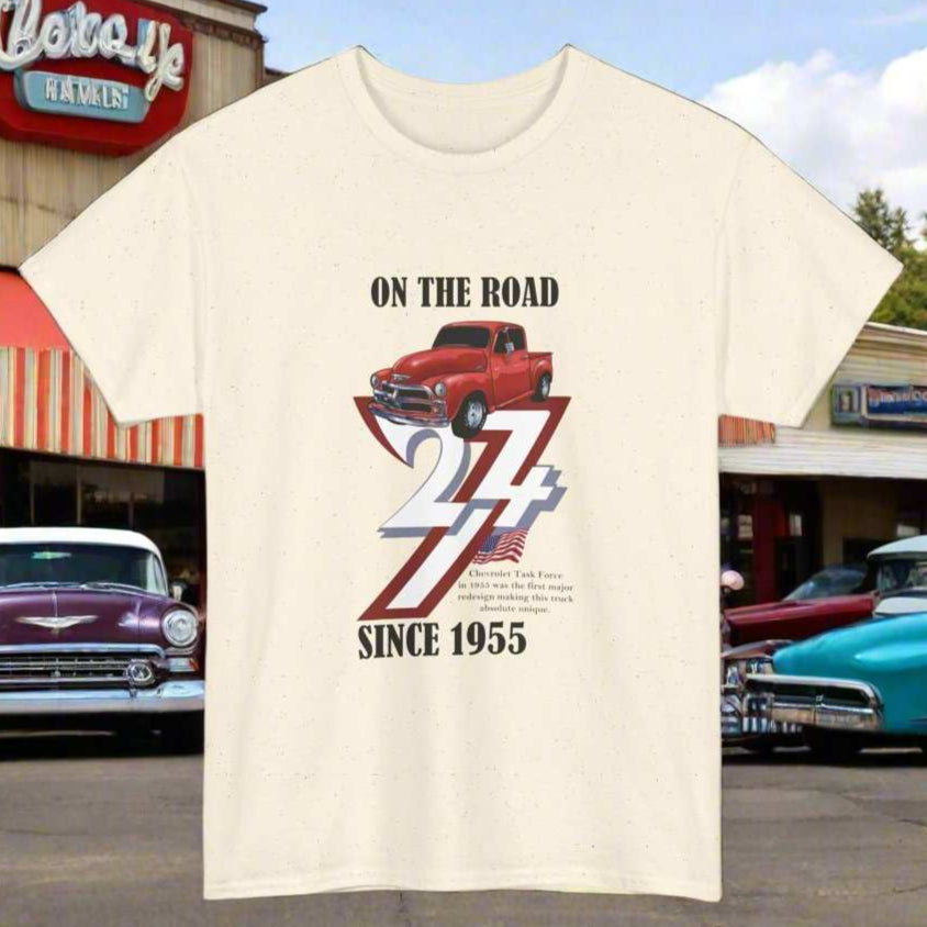 Vintage Chevy T-shirt 1955 Chevrolet Gift Shirt classic car Chevy tee natural